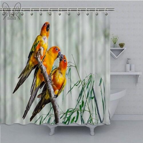 Aplysia New Custom Shower Curtain Colorful Parrot Standing On The Branch Waterproof Eco-friendly Fabric Curtain For Bath Decor
