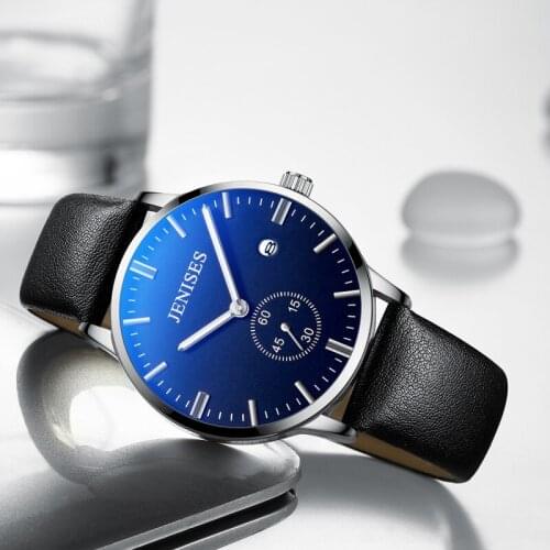New Mens Watch Fashion Trend Leather Waterproof Quartz Watch Explosion Luminous Simple Calendar Accessory Watch WA41