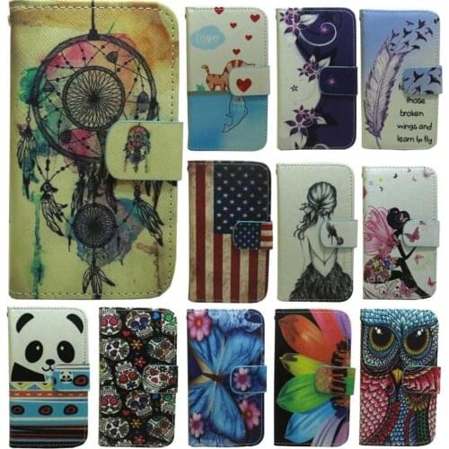 1x Butterfly Skull Flower Girl Wolf Cat Dog Seashell Wallet Flip case cover for Samsung Galaxy S2 S3 S4 GT-i9100 GT-i9300 i9500