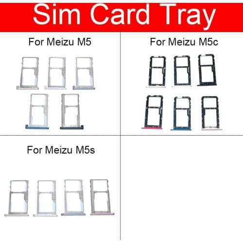 SIM Card Tray Holder For Meizu Meilan Blue Charm M5 M5c M5s M611A M611H Micro Sim Card Slot Adapter Replacement Repair Parts