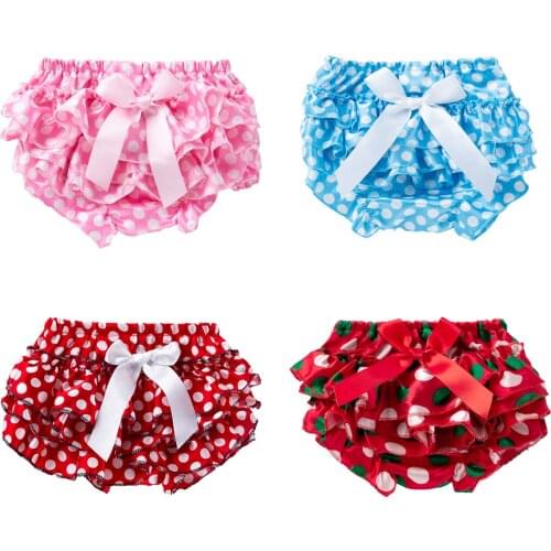 Polka-4 Colors-Infant Toddler Baby Girl Dress-Polyester Ruffled Panties-Cute Diaper Covers-PP Shorts-Kids Clothes