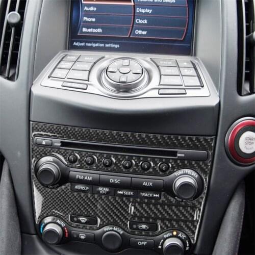 Air Conditioning Control Panel Frame Cover Trim for Nissan 370z 2009+ Carbon Fiber Interior Decoration Car Accessories Stickers