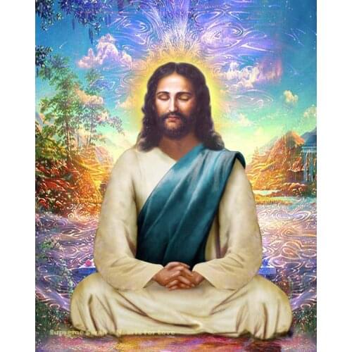 JMINE Div 5D christian jesus religious flower Full Diamond Painting cross stitch kits art Portrait 3D paint by diamonds