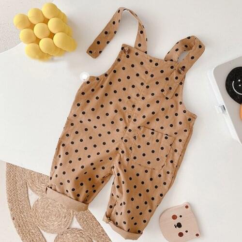 Spring Autumn Baby Polka Dot Bib Pants 2021 New Infant Boys and Girls Overalls Baby Korean Comfortable Loose Jumpsuit