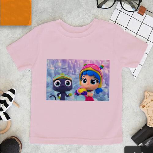 Summer Kids Girl T Shirt Crew Neck Casual Wear Baby Rainbow Kingdom Tops Children Clothing Toddler Tees Clothes Cartoon T-shirt