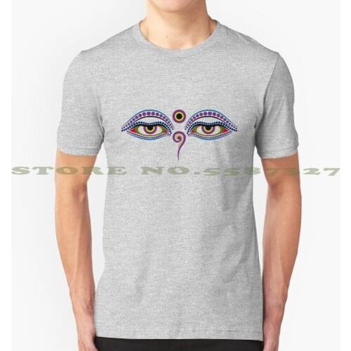 Buddha Eyes 1 Fashion Vintage Tshirt T Shirts Eye Buddha Colour Color Modern Karma Dot Stylish Buddhism White Pure Love