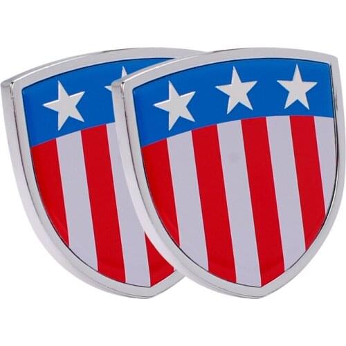 2X Shield Styling United States Of America National Emblem Decals American USA Flags Car Window Decor Stickers