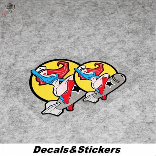 NO.L159 Cartoon Missile Beauty 3M Reflective Modified Stickers Car Glass Waterproof Wind Shield Decals Racing Motorcycle Motocro