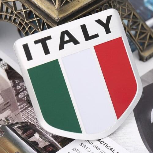 New 3D Aluminum Italy Map National Flag Car Sticker Car Styling For Fiat Iveco Lamborghini Alfa Romeo DeTomaso Maserati Zagato
