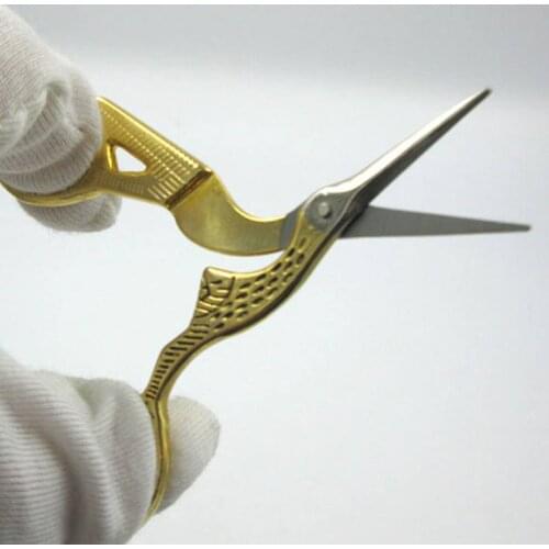 New Stainless Steel Scissors Retro Crane Shape Stork Embroidery Sewing Tools Measures Craft Shears CrossStitch Scissors Best Pri