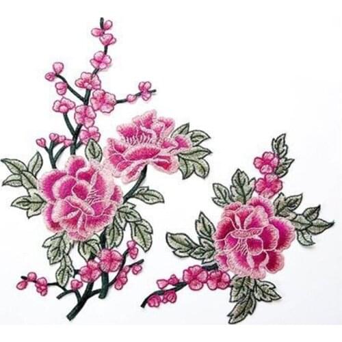 Fadesen Rose Embroidery Iron on Sew on Patches for Clothing Applique DIY Hat Coat Dress Pants Accessories Cloth Patches