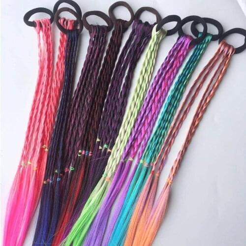 Simple Kid Elastic Hair Band Rubber Band Hair Accessories Kids Wig Headband Girls Twist Braid Rope Headdress Child Gift