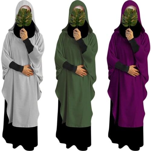 Ramadan Muslim Women Abaya Arab Jilbab Prayer Garment Dress Turkey Eid Islamic Hooded Maxi Robe Middle East Gown Long Dress New