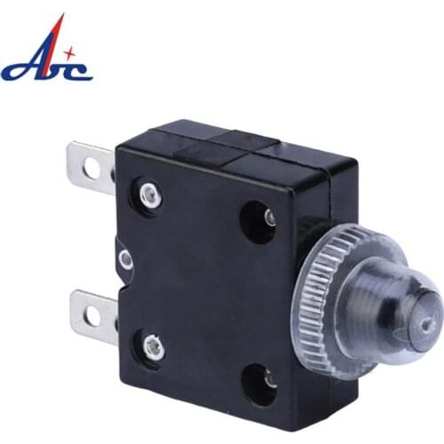 Manual Thermal Overload Protector Reset Switch with Waterproof Cap 5A - 50A125VAC 2Pins Bakelite Current Mini Circuit Breaker