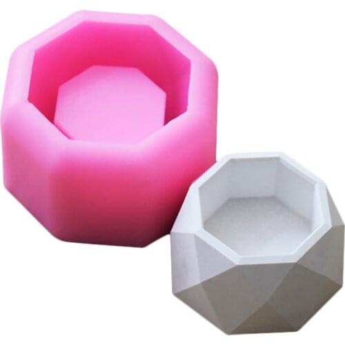 Silicone Mold Creative Geometric Polygonal Concrete Flower Pot Vase Office Decoration DIY Clay Plant Succulent Pot Balcony Decor