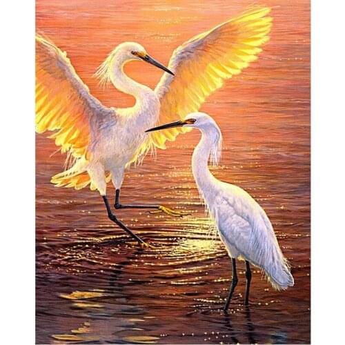 Sunset Heron Diamond Embroidery Kits Diy 5D Diamond Painting Handicrafts Embroidery Animal bird Diamond Wall Arts Decor E1286