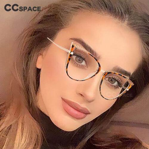 53191 Blue Light Blocking TR90 Cat Eye Ladies Eyewear Ripple Frame Decorative Fashion Womens Computer Glasses