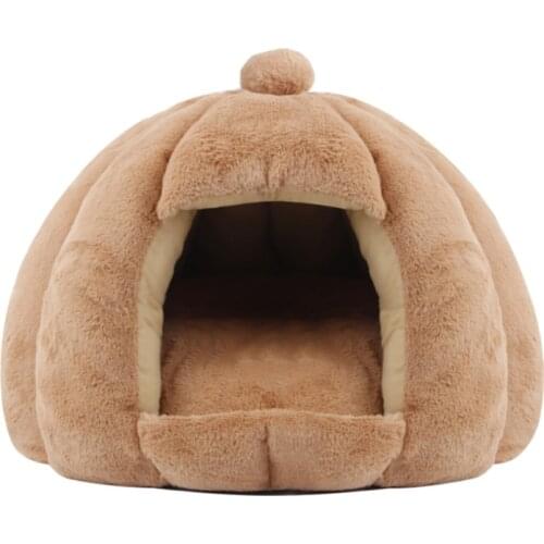 Dog Bed Kennel Small Medium semi-closed Yurt Rabbit Plush Autumn/Winter Warm Cat Pet Kennel