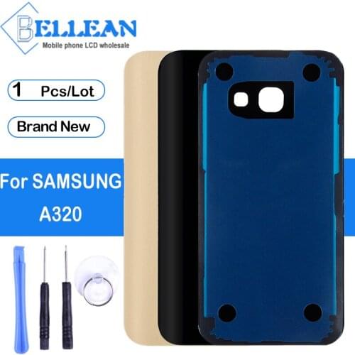 Dinamico 1pcs For Samsung Galaxy A3 2017 A320 Back Battery Cover Rear Door Panel Housing Case Glass A320F Back Cover Free Ship
