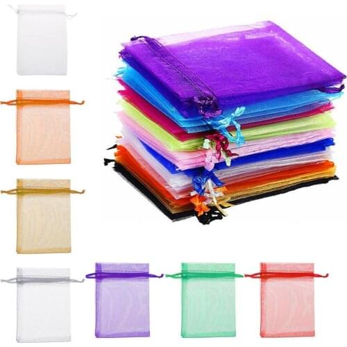 10pcs 7x9cm Organza Bags Jewelry Packaging Bags Wedding Party Decoration Drawable Bags Gift Pouches