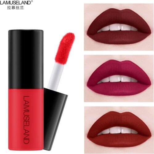 12 Color Lip Gloss Lip Glaze Sample Matte Long Lasting Waterproof Non-stick Cup Moisturizing Women Sexy Liquid Lipstick TSLM1
