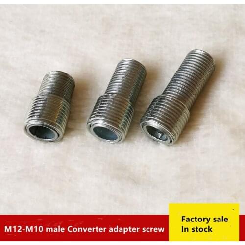 2pcs/lot Outer M12 To M10 Fine Teeth Adapter Screw Hollow Tooth Tube Iron Threaded Converter Tube Screw DIY Tool Accessories