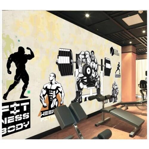 3d photo wallpaper Custom 3d murals wallpaper for walls 3 d Gym muscular male dumbbell puzzle vector background wall paper decor