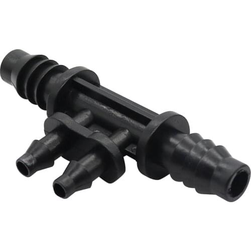3/8 Inch 4-way Hose Splitter Garden Hose Reducing Tee Barb Connector 3/8 Inch to 1/4 Inch Drip Irrigation Water Splitter 10 Pcs