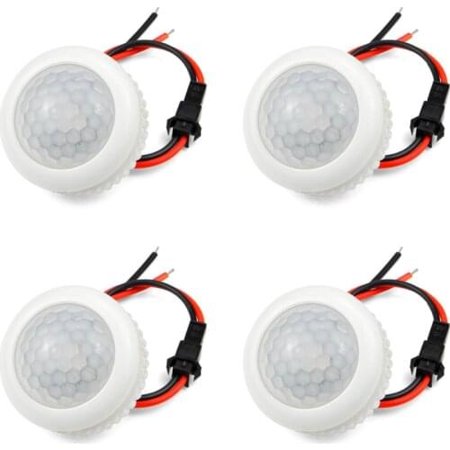 4Pcs 220V PIR Motion Sensor Switch ON / OFF IR Infrared Human body Indction Sensor light Control Detector Module LED lamp or Fan