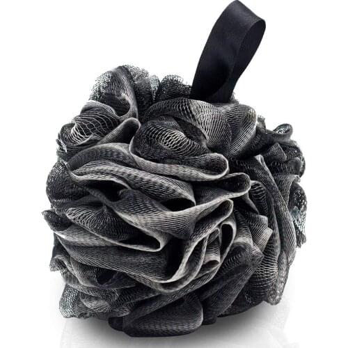 4Pcs Black And White Bamboo Charcoal Bath Ball Shower Wash Sponge Balls Soft Comfortable Elastic Mesh Hanging Shower Ball
