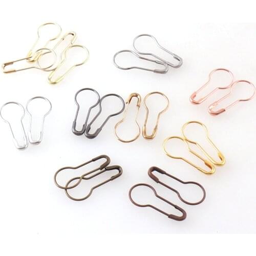 50pc Safety Pins Brooches Colorful Gourd Shape Clips Marker Tag Holder DIY Sewing Kit Rose Gold Gunmetal Silver Bronze