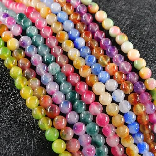 8mm Natural Stone Colorful Stone Matte Onyx Agates Smooth Round Beads for Jewelry Making DIY Bracelet Necklace Accessories