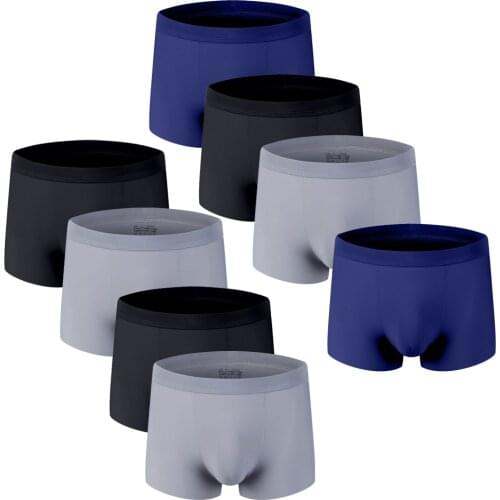 8pcs/lot Male Panties nylon UnderPants Men Boxers seamless sexy ice silk Man Short Breathable Flexible Comfortable Shorts