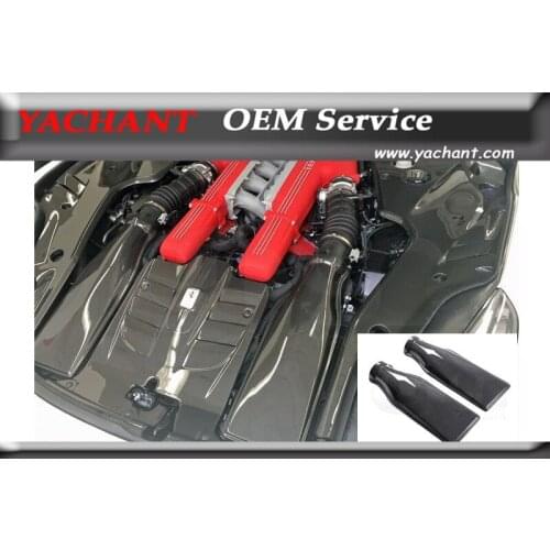 Car-Styling Super Light Dry Carbon Fiber Plain Carbon Weave Air Box Fit For 2012-2015 F12 Berlinetta Engine Air Tunnel Air Box