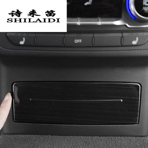 Car Styling Back air conditioning outlet Strip Row Cigarette Lighter Covers Stickers Trim For Audi Q7 Interior Auto Accessories