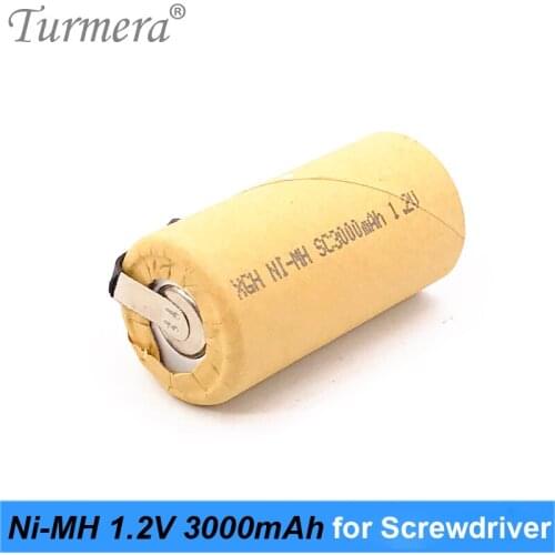 Turmera NI-MH 1.2V Battery 3000mah SC3000 Soldering for Screwdriver Battery Vacuum Cleaner Robot 1.2v ni-mh rechargeable battery