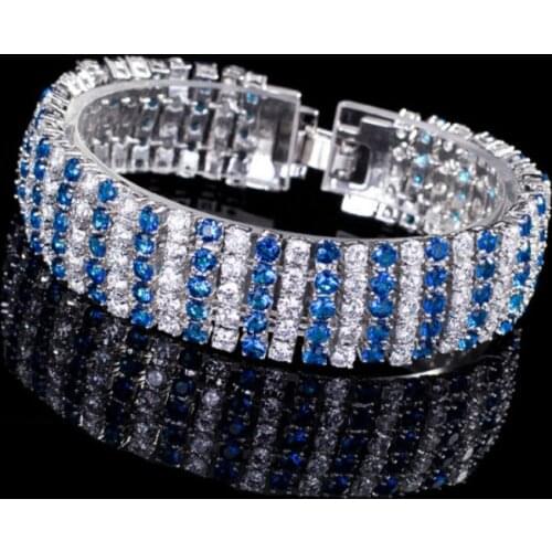 S925 Sterling Silver Bracelet Fashion Trend Ladies Exquisite Colored AAA Zircon Bracelet Wedding Jewelry Gemstone Bracelet