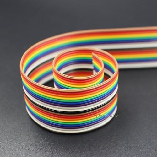 Hellotronics 5 Meters/Lot Premium Standard 1.27mm Pitch 20 Pins Flat Rainbow Ribbon Cable Wires
