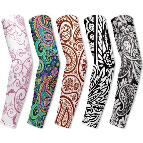 Paisley Print Summer Outdoor Sports Cooling Arm Sleeves Sun Protection Covers Arm Sleeves