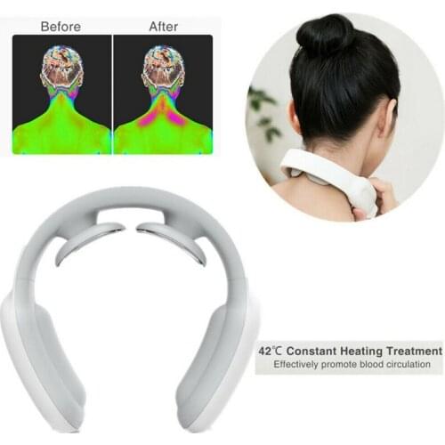 NEW Smart Neck Massager Electric USB Remote Control Cervical Pulse Massager Outdoor Home Car Pain Relief Relaxation Massage