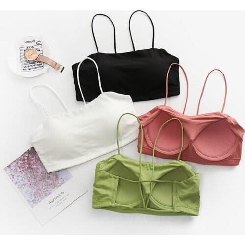 One word collar net red hot style with chest pad integrated back cross strap camisole sexy beauty back wrapped chest tube top