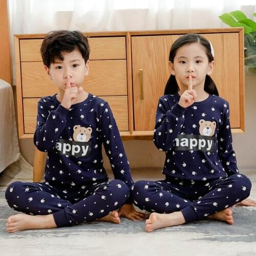 Teenager Girls Pyjamas New Autumn Children Sleepwear Baby Boy Cartoon Pajamas Set Cotton Kids Clothes Baby Girl Pants Suit 2-12Y