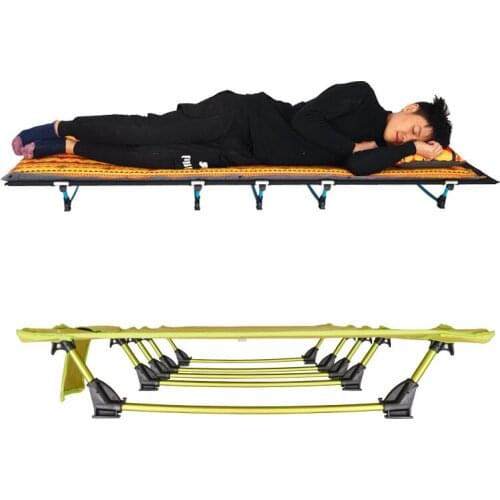 Camping Ultra-Light Outdoor Camping Bed 7075 Aluminum Alloy Fully Foldable Portable Single Lunch Break Bed Simple Folding Bed