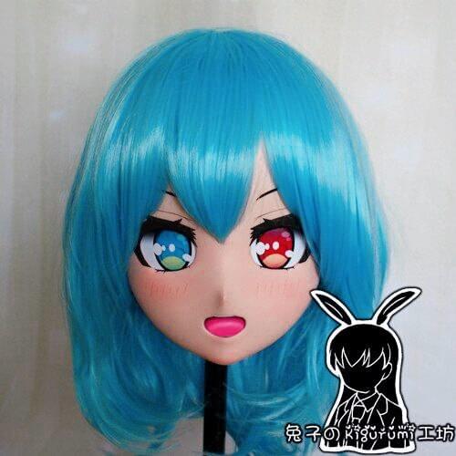 RB7110)Customize Full Head Quality Handmade Female/Girl Resin Japanese Anime Cartoon Character Kig Cosplay Kigurumi Mask