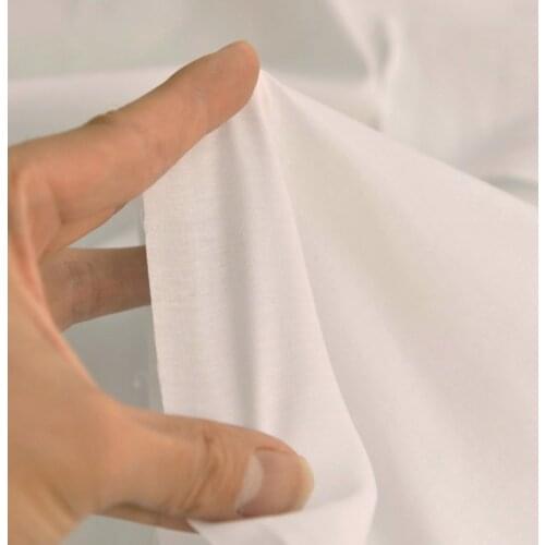 Rice White Stretch Lycra Cotton Fabric Clothing Clothing Skirt Through the Bottom Lining Fabric