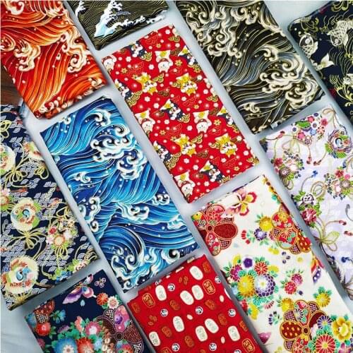 DIY Multicolor Japan Zephyr Pattern 50x145cm Cotton Pur-cut Patchwork Fabric Bundle Sewing Quilting Crafts for Handmade