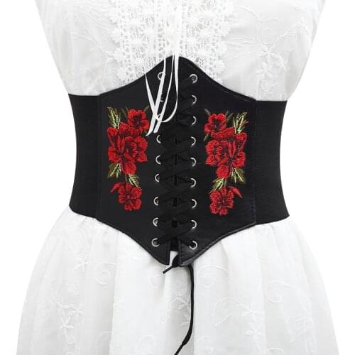 Wide Elastic Stretch leather Slimming Body belt for women corset waist seal girdle ladies dress waistband decoration accessories