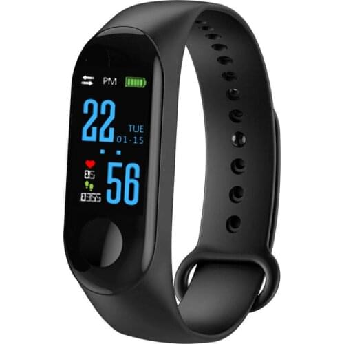 M3 Men Women Kids Wristband watch Colorful Screen Blood PressureHeart Rate Monitor Smart sport Watch Pedometer For Android IOS