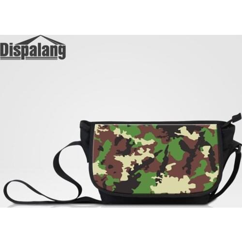Dispalang Large Capacity Men Messenger Bag For 13 Inch Notebook Custom Camouflage Printed Crossbody Bookbag For Boy Male Satchel