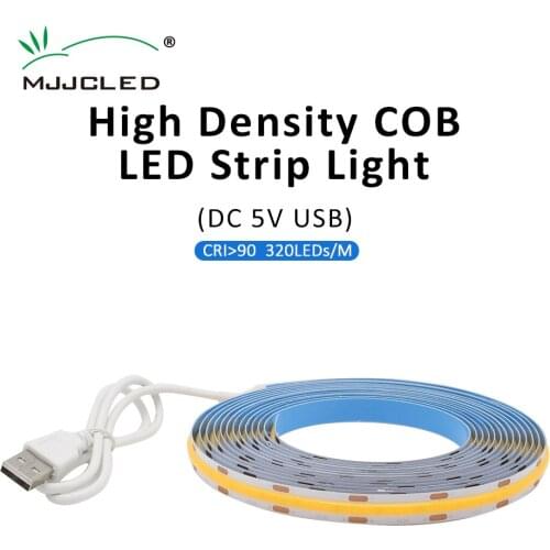 COB LED Strip USB DC 5V 10MM PCB 320LEDs/M 1M 1.5M 2M 2.5M 3M High Density CW WW NW FCOB LED Linear Lighting for Room Decration